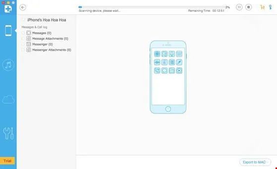 Lựa chọn các loại dữ liệu cần khôi phục, bao gồm tin nhắn, trong phần mềm để thực hiện cách hồi phục tin nhắn đã xóa trên facebook
