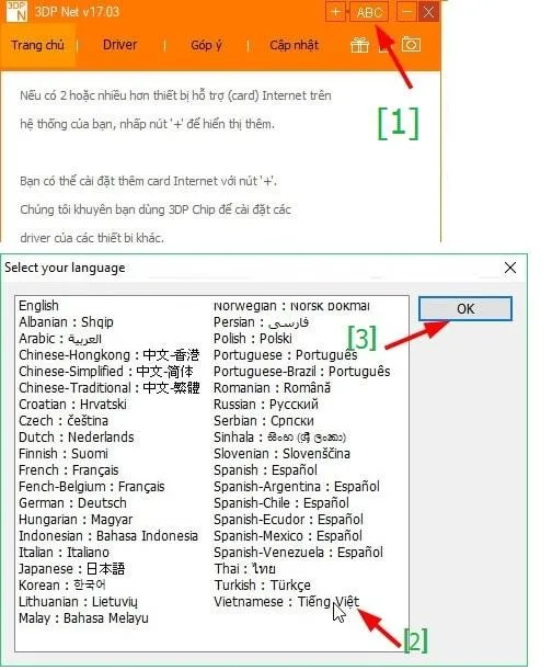 Lựa chọn Card mạng để cài Driver Wifi cho Windows 7