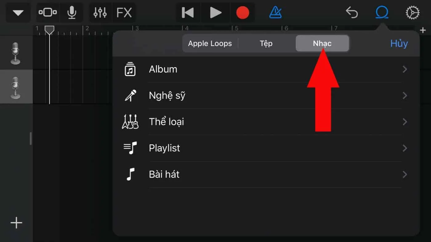 Lựa chọn nguồn nhạc (Tệp/Nhạc) để làm nhạc chuông itel