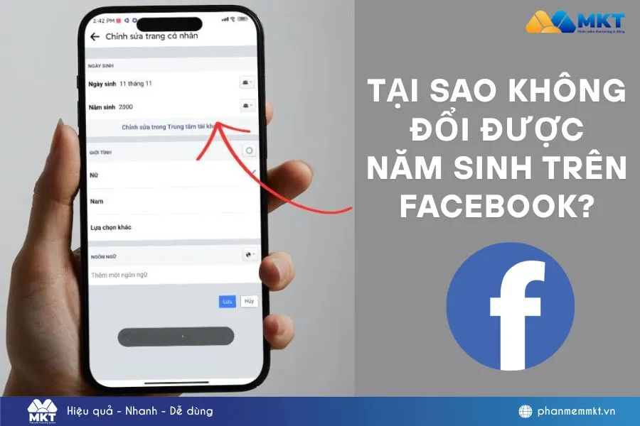 Lý do không đổi được năm sinh trên Facebook