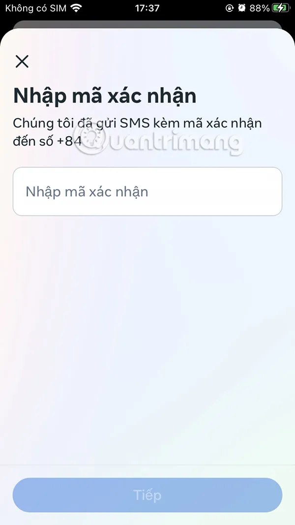 Mã xác nhận SMS