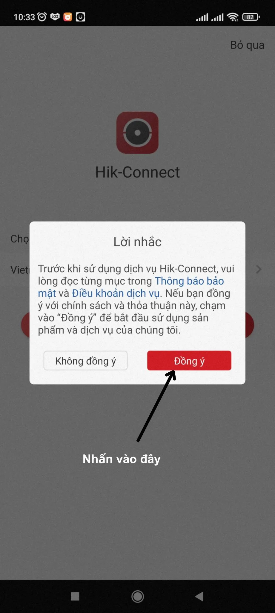 Màn hình cuối của phần giới thiệu hướng dẫn gán camera trên Hik-Connect