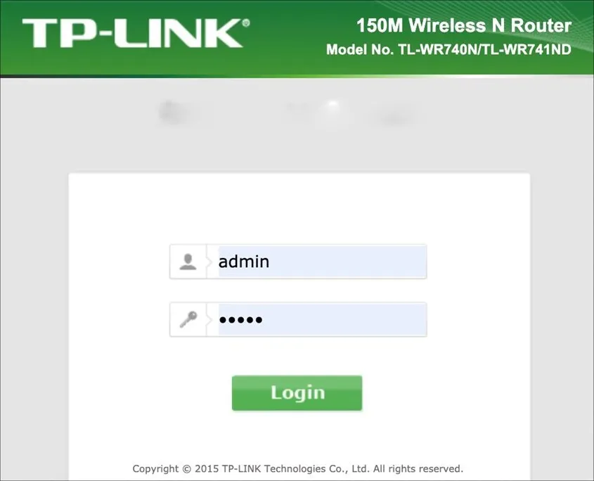 Màn hình đăng nhập vào giao diện quản lý để cài đặt lại mật khẩu wifi tp link