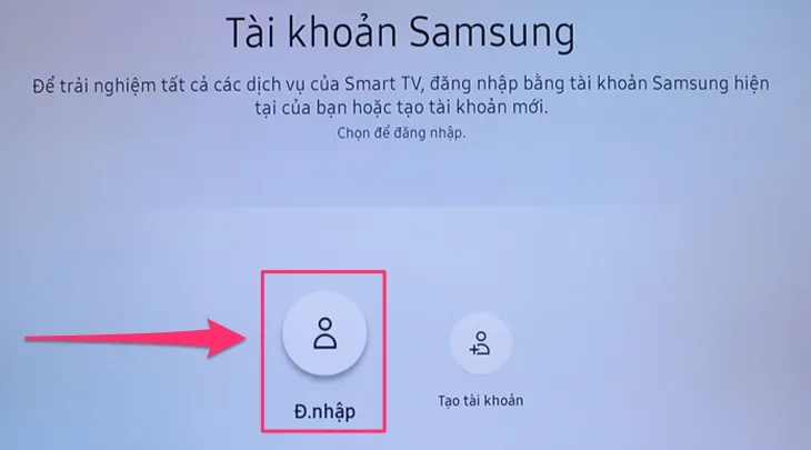 Màn hình hiển thị cửa sổ nhập tên tài khoản và mật khẩu Samsung Account