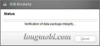 Màn hình hiển thị quá trình loading firmware trong phần mềm Nokia Care Suite