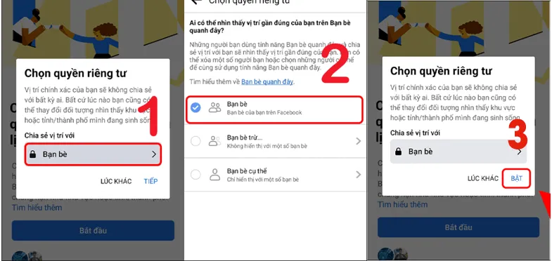 Màn hình hiển thị tùy chọn quyền truy cập là Bạn bè để bắt đầu tìm kiếm người lạ