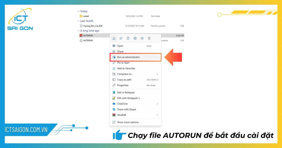 Màn hình khởi động file cài đặt Autorun