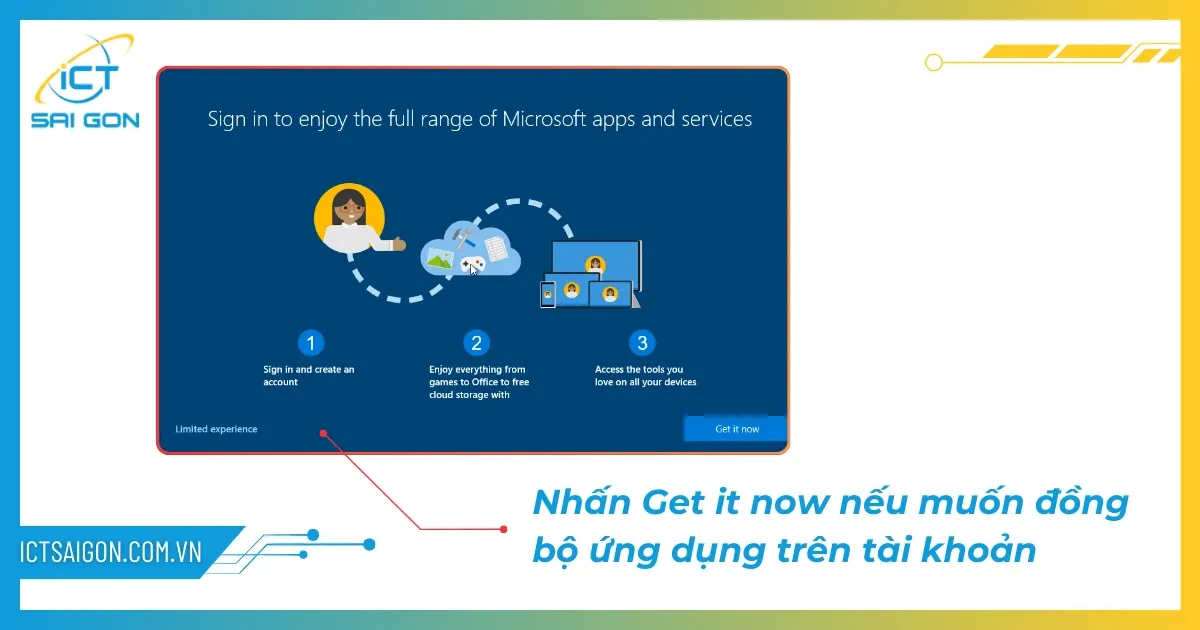Màn hình lựa chọn bỏ qua đồng bộ dữ liệu với Microsoft