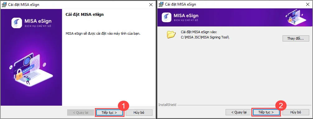Màn hình lựa chọn nơi lưu trữ ứng dụng MISA eSign Desktop