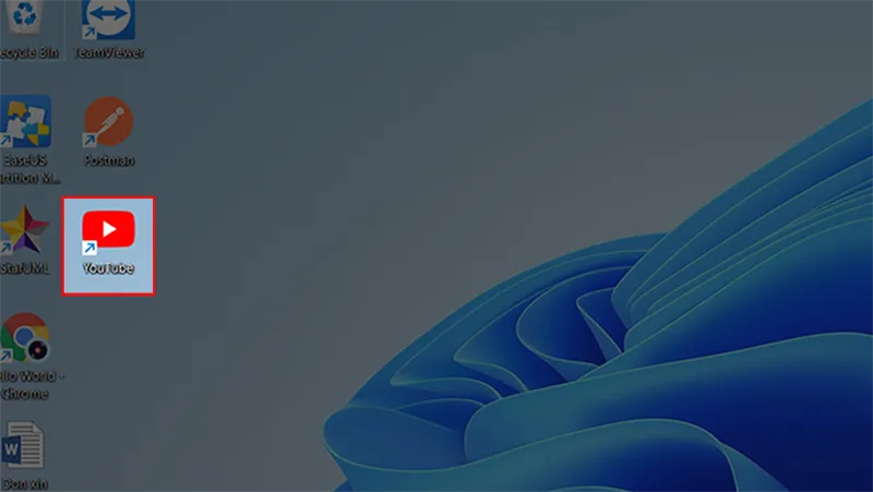 Màn hình ứng dụng YouTube độc lập mở ra sau khi cài đặt thành công trên hệ điều hành Windows 11
