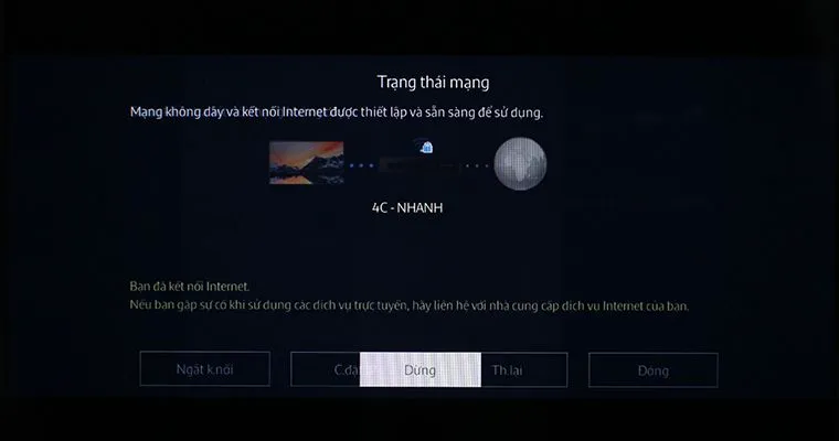 Mạng wifi đã được kết nối