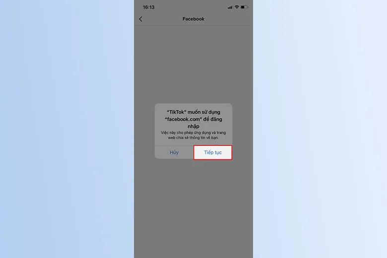 Minh họa các bước đăng nhập vào Facebook để tìm kiếm