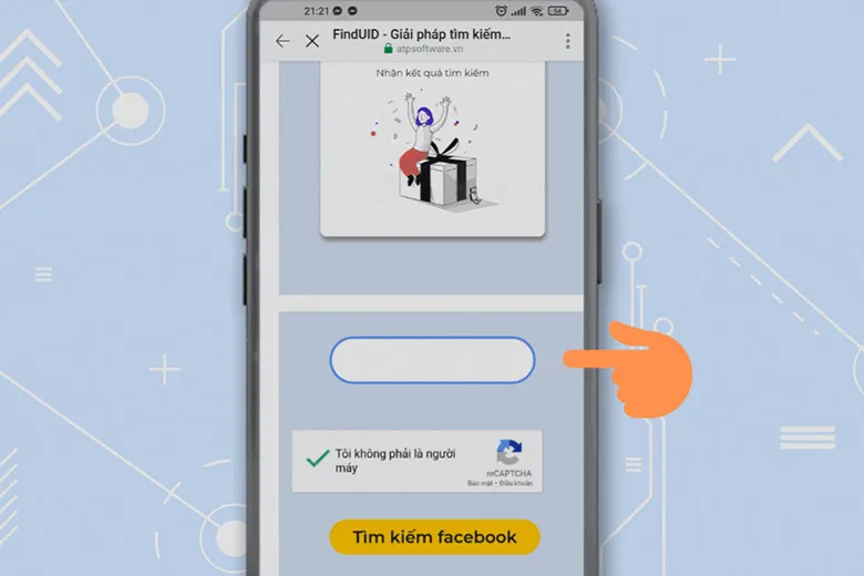 Minh họa cách tìm Facebook bằng số điện thoại thông qua FindUID