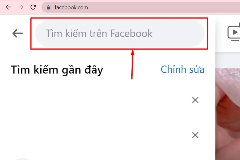 Minh họa cách tìm Facebook qua tên