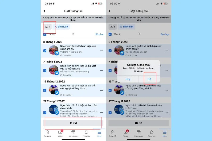 Minh họa cho việc xóa bình luận hàng loạt, chỉ ra tầm quan trọng của việc hiểu các hạn chế kỹ thuật