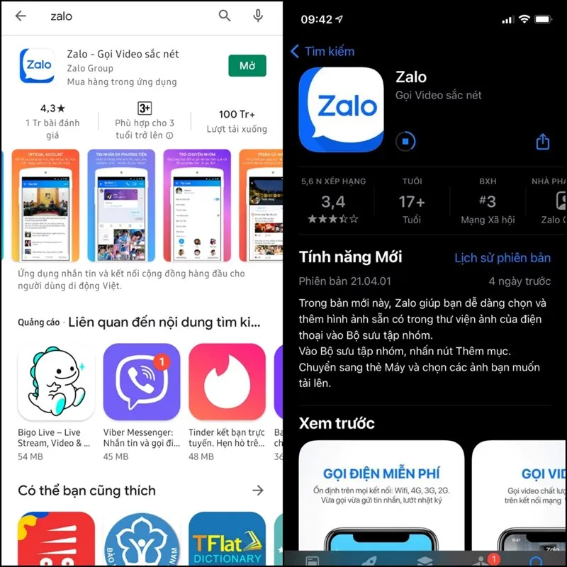 Minh họa giao diện Cài đặt trong Zalo, bước đầu tiên để cài nhạc chuông