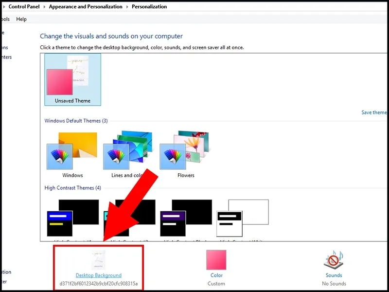 Minh họa giao diện Desktop Background trên Windows 8