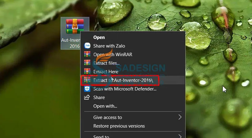 Minh họa thư mục chứa file cài đặt sau khi đã giải nén phần mềm Autodesk Inventor 2016