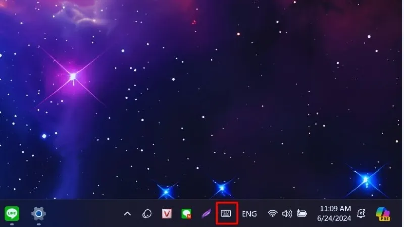 Mở bàn phím ảo trên thanh taskbar