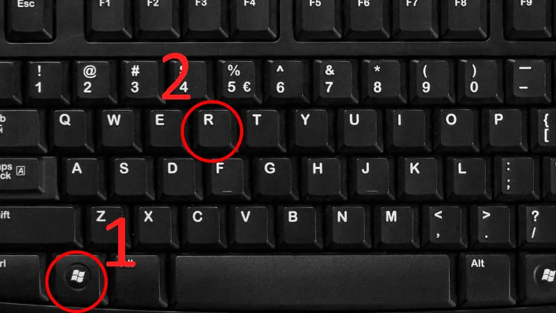 Mở hộp thoại Run để truy cập Device Manager trên Windows 7