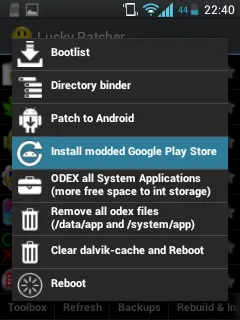 Mở menu Toolbox trong Lucky Patcher