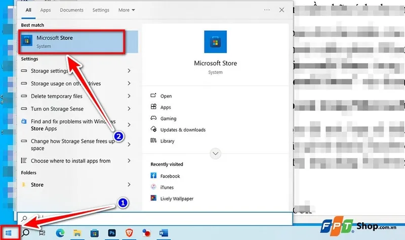 Mở Microsoft Store trên máy tính Windows để tải Facebook