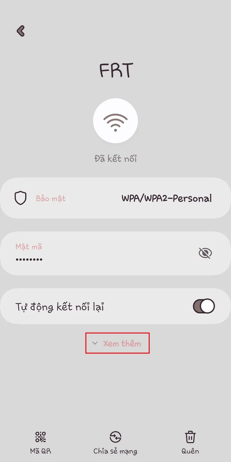 Mở rộng menu xem thêm trong cài đặt mạng để thiết lập IP tĩnh cho Android