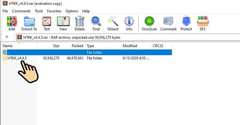 Mở thư mục HTKK v4.4.5 để bắt đầu cách cài đặt phần mềm kê khai thuế qua mạng