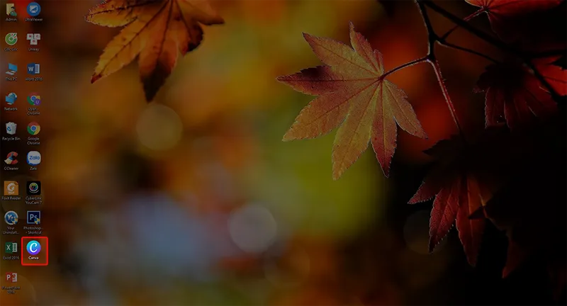 Mở ứng dụng Canva đã tải về trên màn hình Desktop