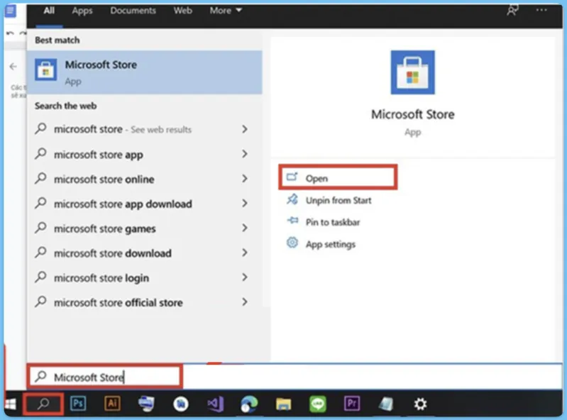 Mở ứng dụng Microsoft Store để tìm kiếm và cài đặt powerpoint Mobile