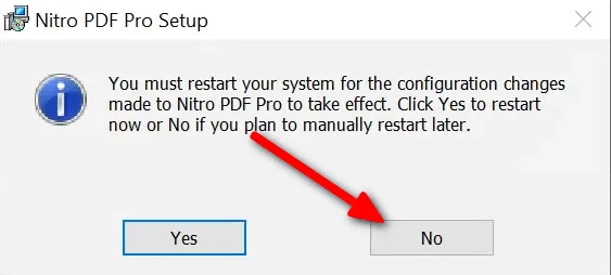 Một hộp thoại nhỏ xuất hiện hỏi người dùng có muốn tham gia chương trình cải tiến sản phẩm không, và lựa chọn 'No' được nhấn