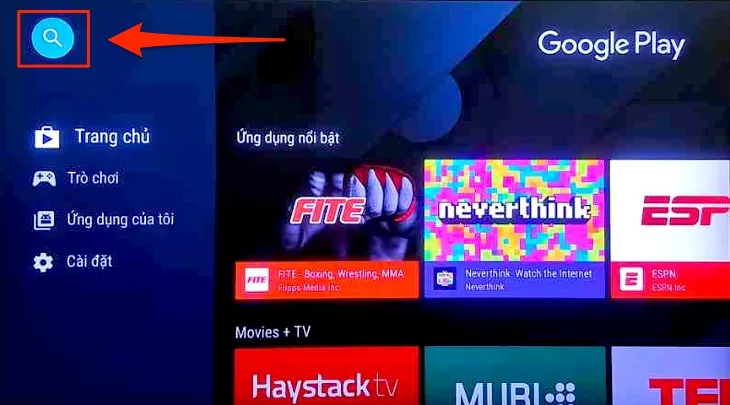 Mục Tìm kiếm trong Google Play Store
