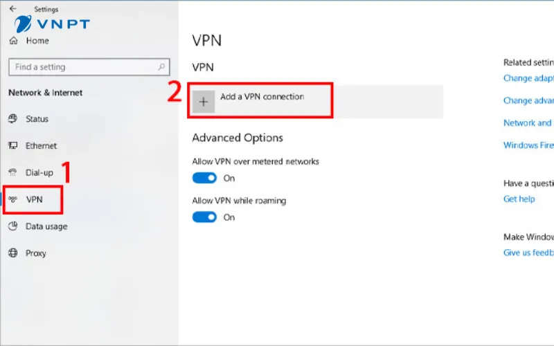 Nhấn Add VPN để thêm kết nối mới trên Windows 11