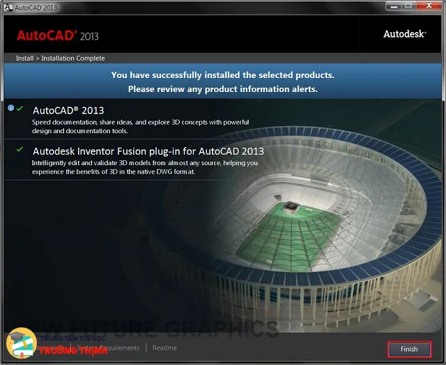 Nhấn Finish để kết thúc.