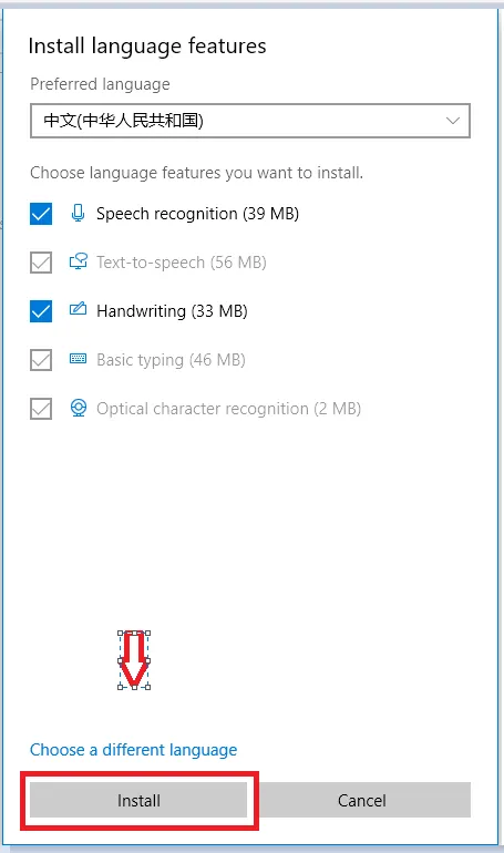 Nhấn Install để bắt đầu quá trình tải xuống và cài đặt bộ gõ tiếng Trung vào máy tính