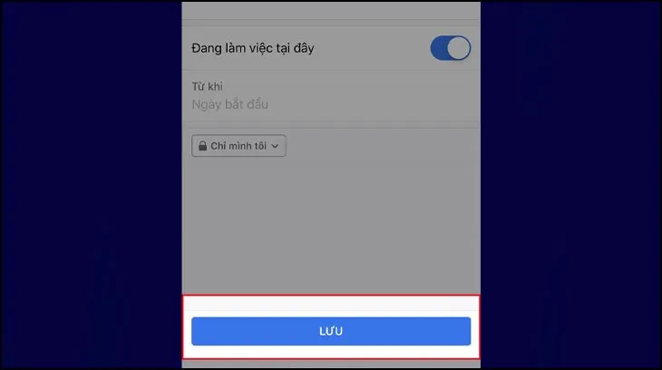 Nhấn Lưu để hoàn thành thông tin