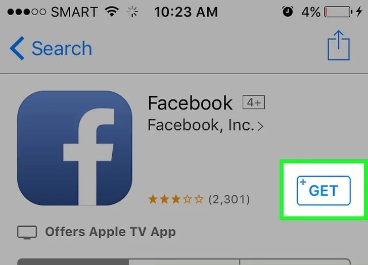 Nhấn nút Get để tải ứng dụng hỗ trợ tải video trên iPhone