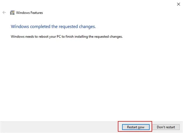 Nhấn Restart now để khởi động lại máy
