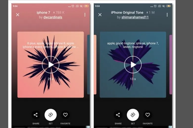 Nhấn Set và chọn Set Ring Tone để cài đặt