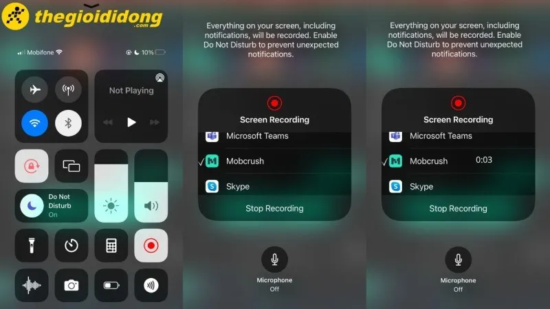 Nhấn Start Broadcast trong Trung tâm điều khiển iOS để bắt đầu live game