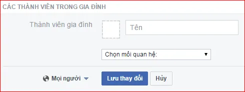 Nhấn Thêm một thành viên gia đình để thực hiện cách cập nhật thông tin trên facebook về gia đình