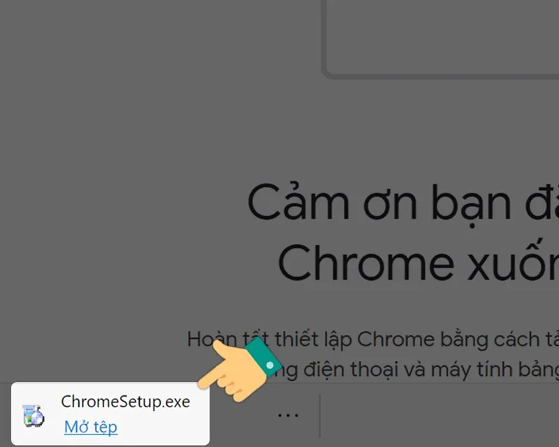 Nhấn vào file .exe vừa tải