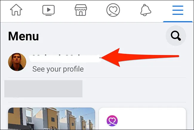 Nhấn vào hồ sơ của bạn ở trên cùng
