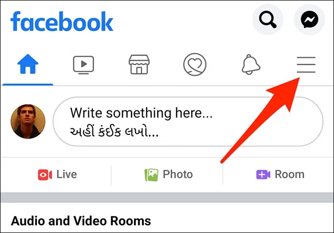 Nhấn vào nút ba đường kẻ ngang