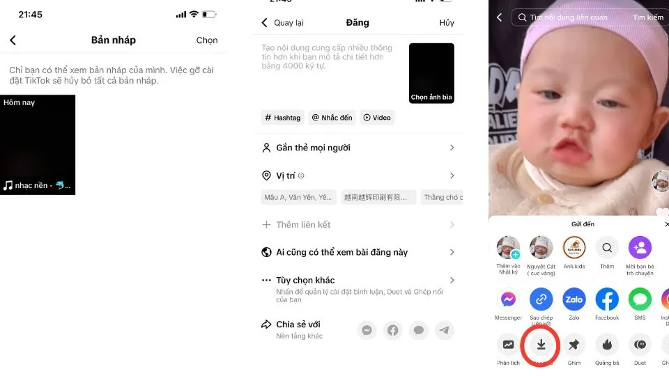 Nhấn vào Video nháp muốn lấy về và chỉnh sửa