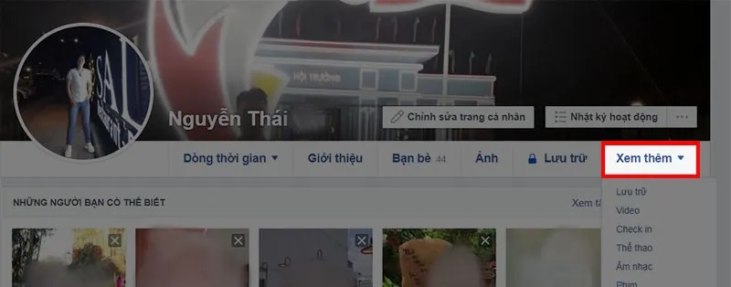 Nhấn Xem thêm trên giao diện máy tính để xem trang đã thích