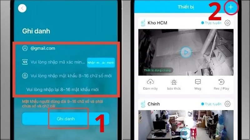 Nhập các thông tin > Chọn Ghi danh > Chọn dấu cộng