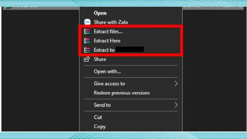 Nhấp đúp vào các tệp để giải nén
