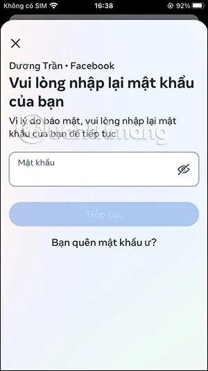 Nhập mật khẩu tài khoản để xác nhận việc thêm email