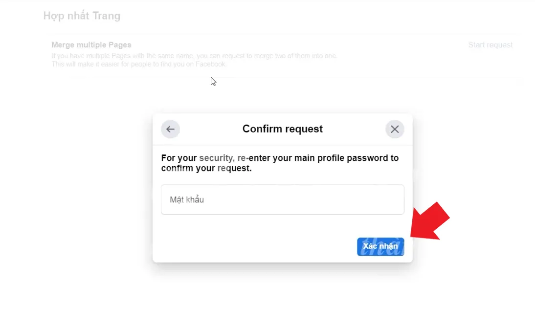 Nhập mật khẩu và nhấn Xác nhận là xong